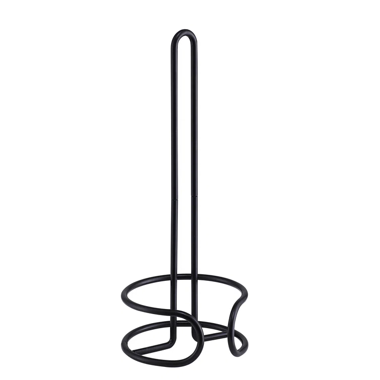 SunnyPoint Heavy Wire Gauge Spare Bathroom Toilet Tissue Paper Roll Holder Storage Stand WF-LY-WC-01BLK