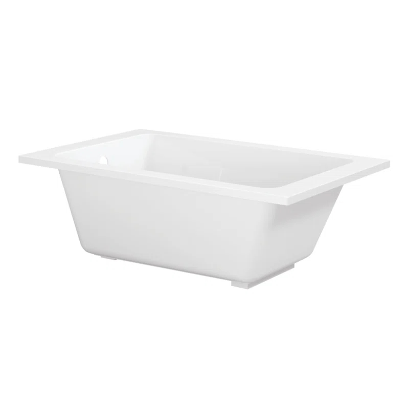 Kingston Brass Aqua Eden 54-Inch Acrylic Rectangular Drop-In Tub with Anti-Skid Surface