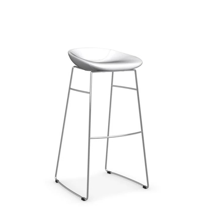 Calligaris Palm Upholstered Backless Stool with Metal Frame