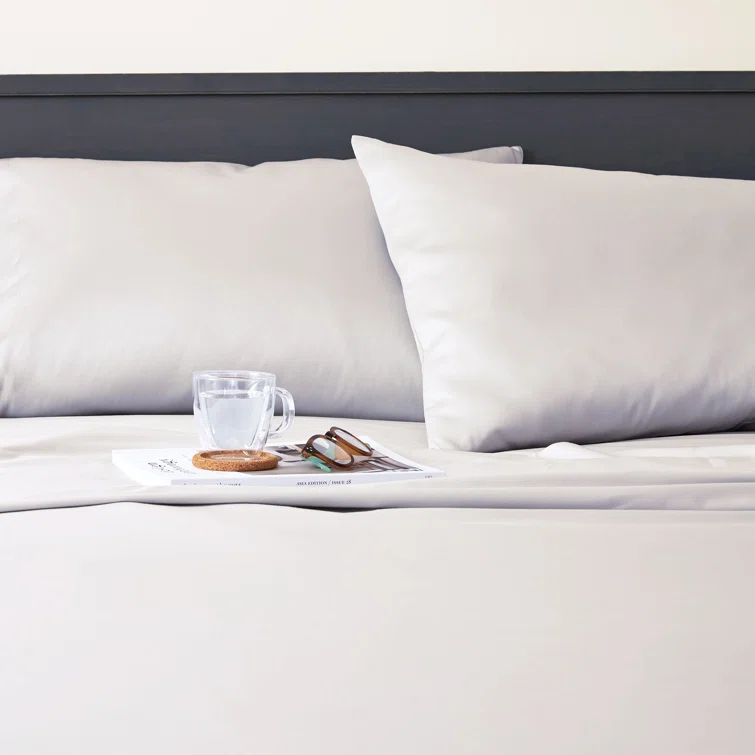 Clean Design Home x Martex 400 Thread Count Satin Anti-Allergen Sheet Set | Wayfair