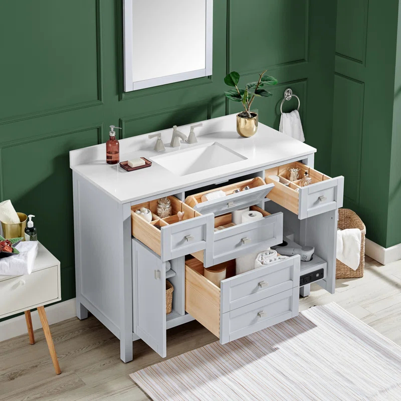 Cahaba Juniper 48'' Free Standing Single Bathroom Vanity Set with Countertop and Sink