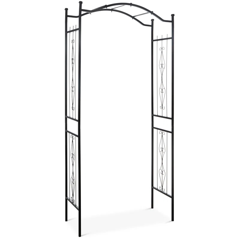 Best Choice Products 92 in. Steel Garden Arch Arbor Outdoor Trellis for Garden, Climbing Plants with Wire Lattice