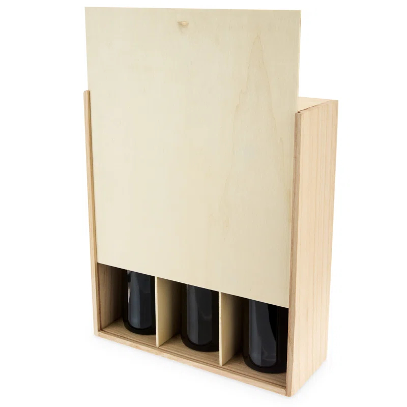 Twine 3-Bottle Wood Wine Box