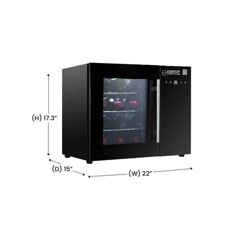 Equator Advanced Appliances 12 Bottles Countertop Wine Refrigerator Black Touch Control 110V