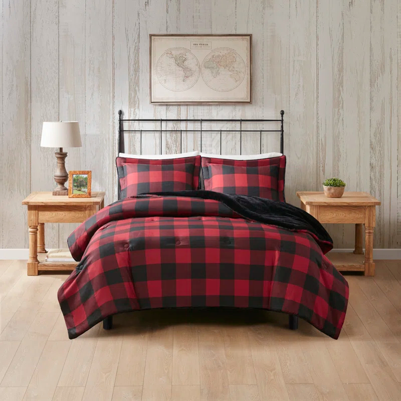Woolrich Woolrich Bernston Faux Wool to Faux Fur Down Alternative Comforter Set