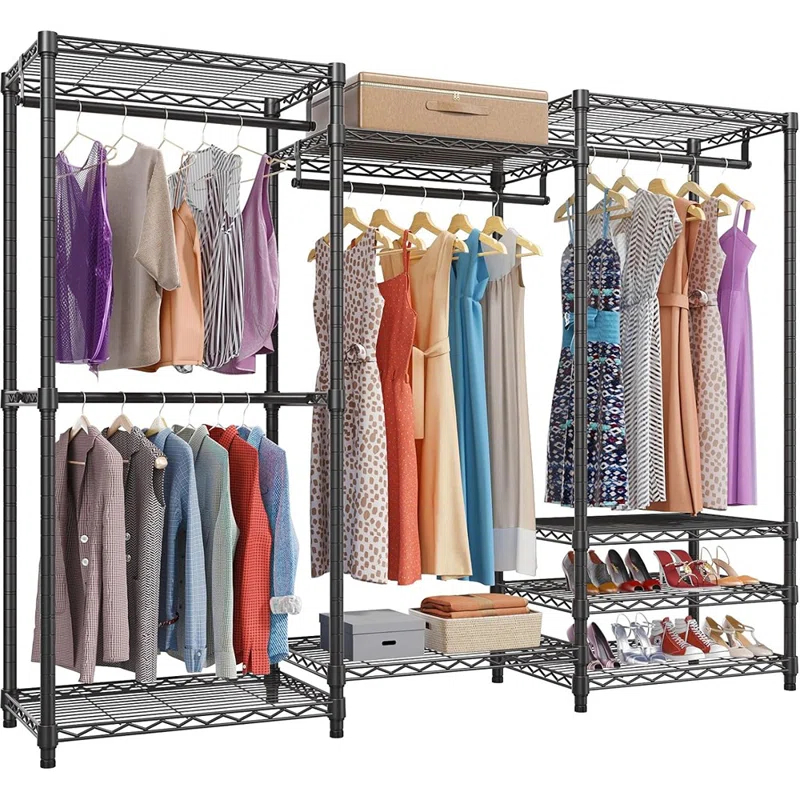 MAXAYA Portable Closet Wardrobe Heavy Duty Clothes Rack, Frees... | Wayfair