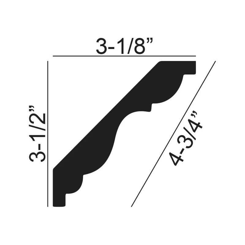 1 in x 10-1/4 in x 10-1/4 in x Running Bead Polyurethane Panel Molding