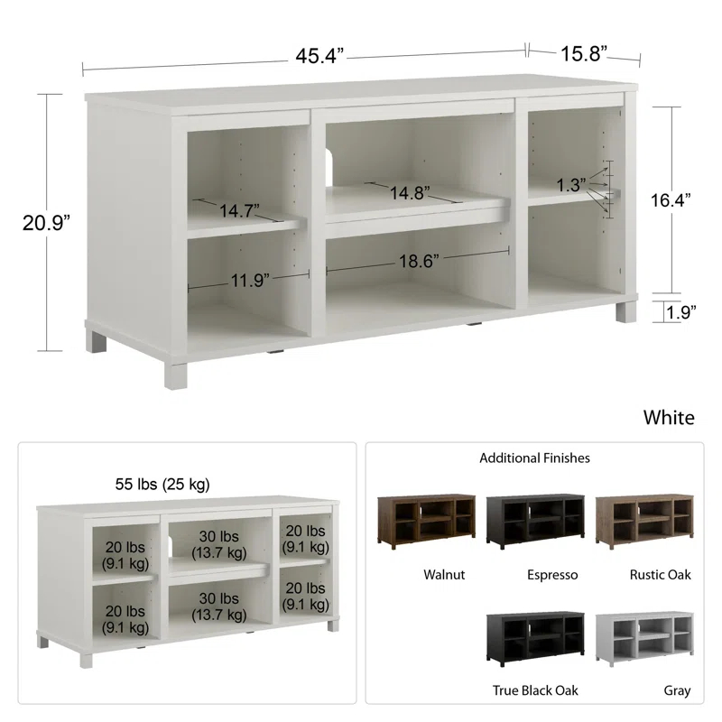 Ameriwood Home Parsons TV Stand For Tvs Up To 50"