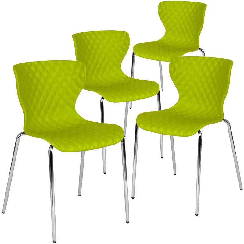 Lowell Contemporary Design Plastic Stack Chair (Set of 4)