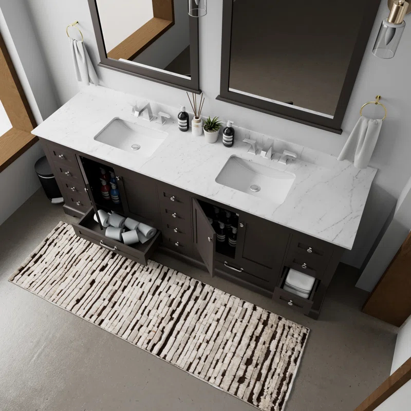 Lexora Dukes 84" Double Bathroom Vanity Base Only