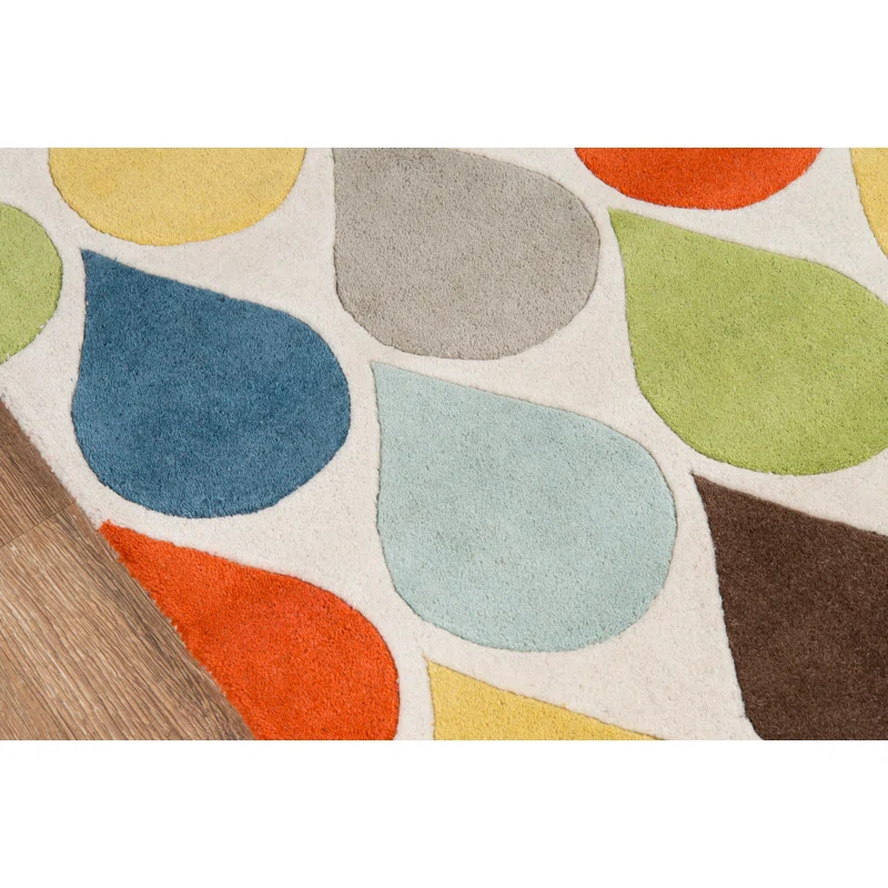 Harriet Bee Javeed Handmade Tufted Wool Lime Green Rug