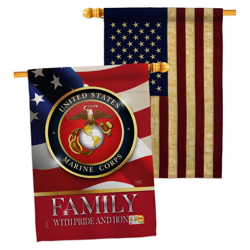 Breeze Decor Double Sided 40'' H x 28'' W Polyester Flag Set