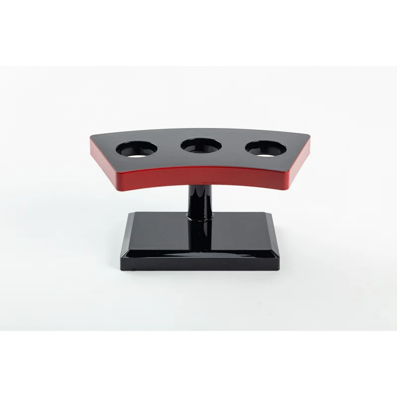 Latitude Run® Japanese Style Temaki Sushi Roll Holder With Three Compartments Holes, Kitchen Dining Decor Display Stand, Restaurant Supply Serveware - 7" X 3.25" X 3.5"