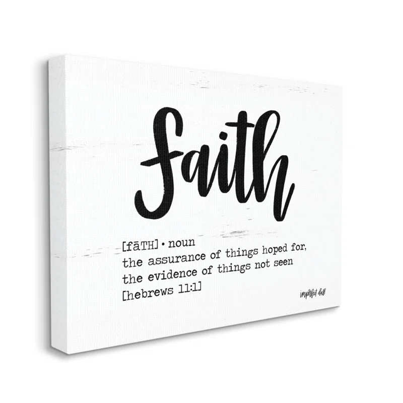 Stupell Industries " Faith Definition Religious Black And White Word Design " by Imperfect Dust