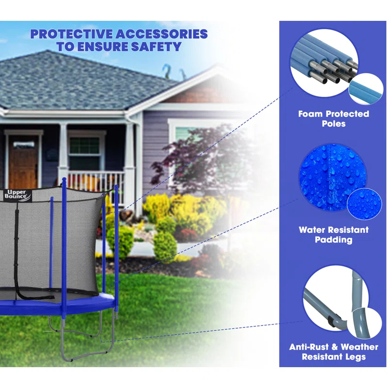 Upper Bounce 15' Round Backyard Trampoline with Safety Enclosure