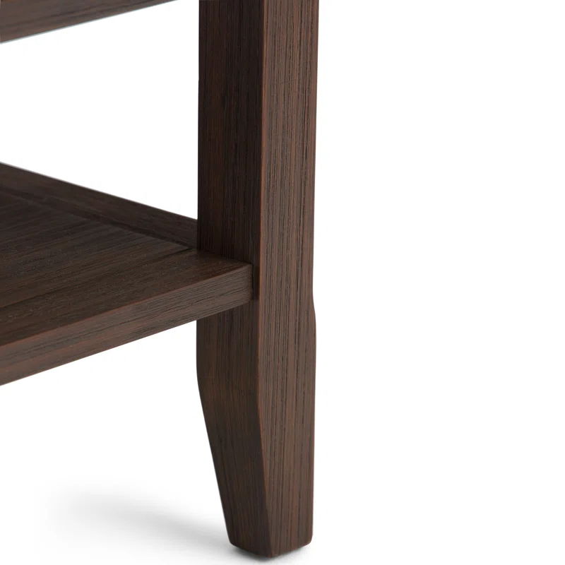 Simpli Home Acadian Solid Wood Transitional Table with Open Shelves