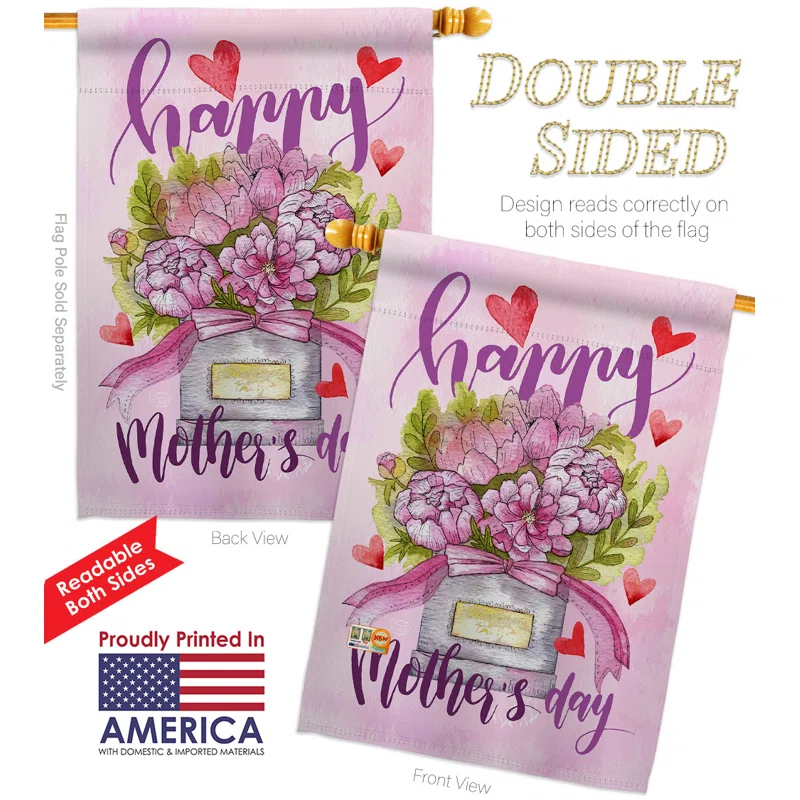 Double Sided Polyester Mother's Day House Flag