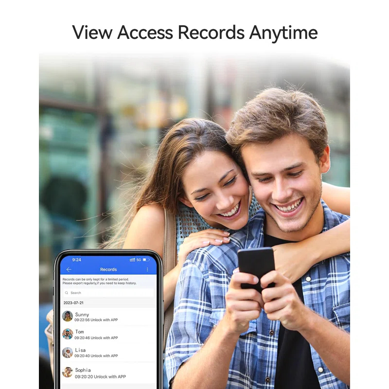 Smart Door Lock Fingerprint, Keyless Entry Door Lock With Handle, APP/IC Cards/Codes/Keys/Fingerprints Biometric Electronic Keyless Entry Lock For Bedroom Home Hotel Office