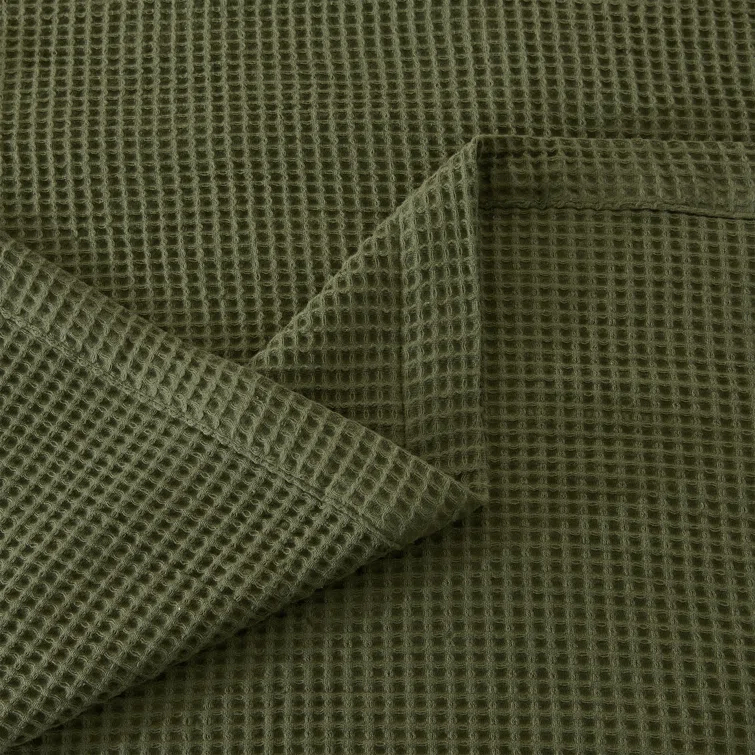 Solid Cotton Waffle Weave Blanket