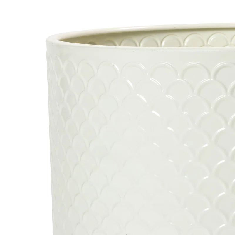 Aspire Asbella Mid Century Modern Indoor Metal Pot Planter 4-Leg Wood Base - Set