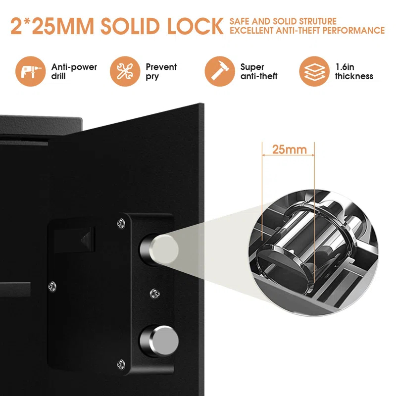 MASTER CRAFT WINDOW AND DOOR 3.0 Cubic Feet Fire Proof Safe Boxes For Home Use, Digital Home Security Safe Box With Electronic Keypad & Keys, Personal Safe For Firearm Medicine Money Documents Valuables