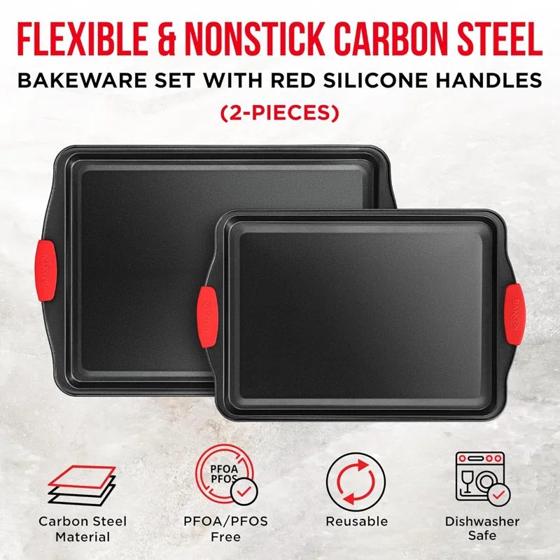 Lifemaster Lifemaster Non-Stick Steel 2 Piece Baking Sheet Set