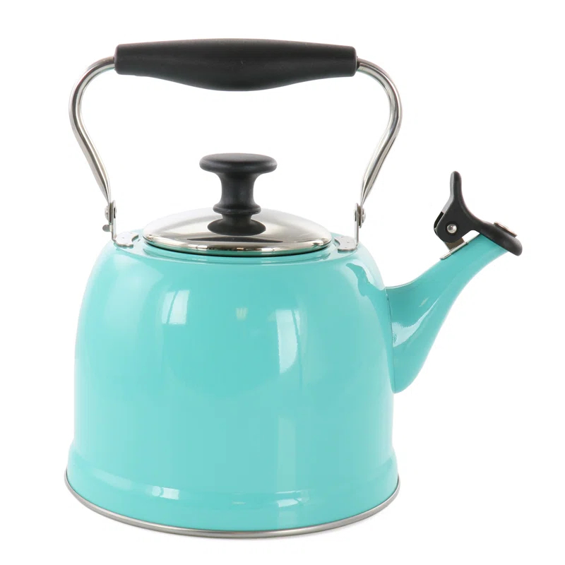 Martha Stewart 2.2 Quart Stainless Steel Tea Kettle in Teal