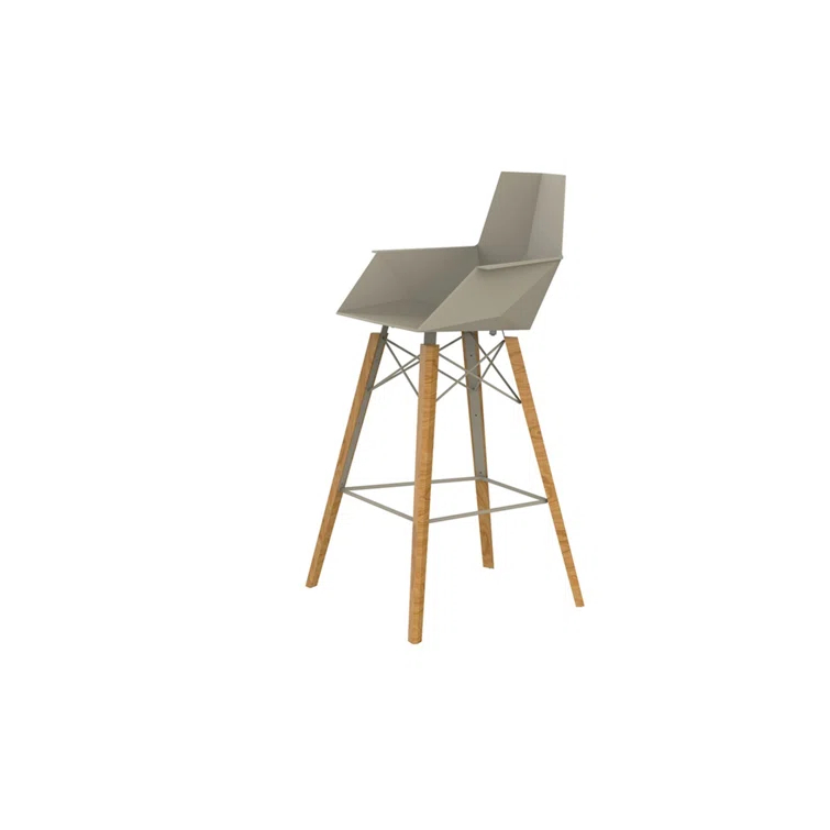 Faz Wood - Bar Stool With Arms - Set Of 4 - Basic/Injection