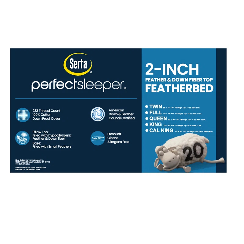 Serta Serta 2" Feather Mattress Topper