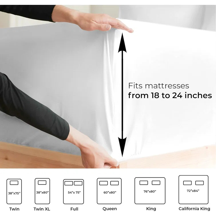 CGK Linens Extra Deep Pocket luxury Sheet Set - Solid Ultra Soft & Cooling Sheet Sets