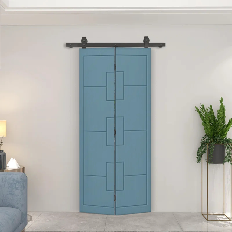 Calhome Modern Bi-Fold Barn Door with Sliding Hardware Kit