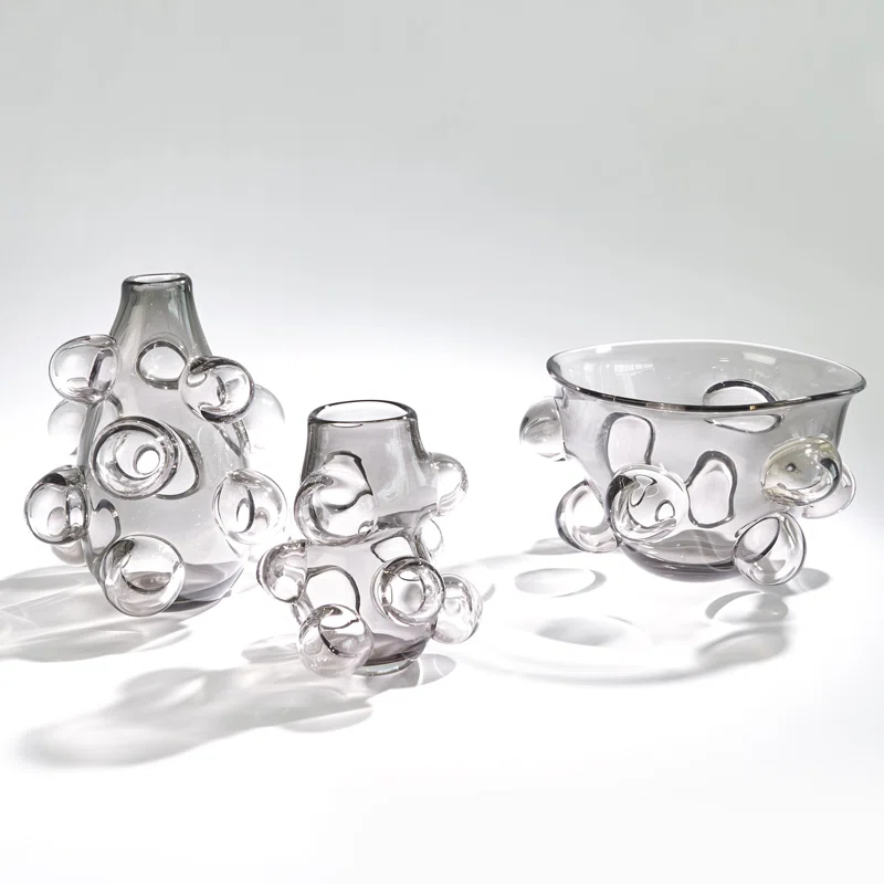 Global Views Bubbled Bowl-Smoke Grey