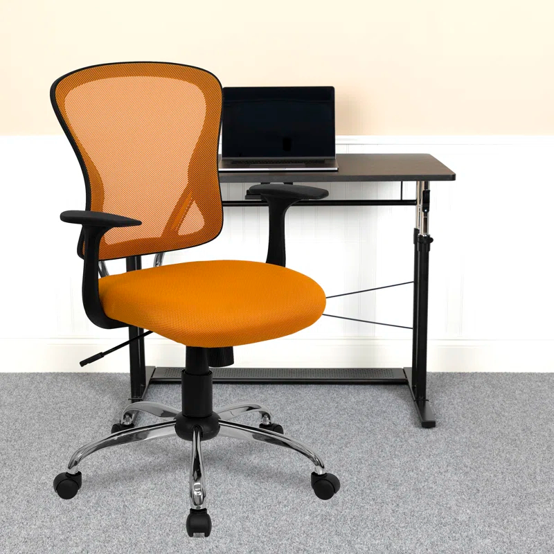 Flash Furniture Mid-Back Mesh Swivel Task Office Chair with Chrome Base and Arms