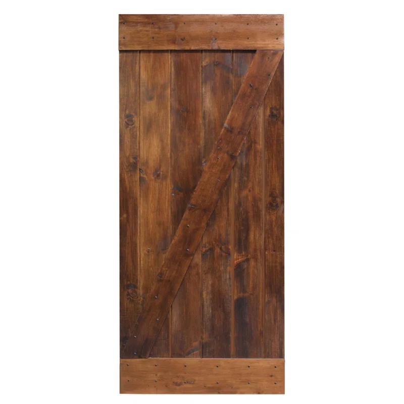 Calhome 84'' Solid Wood Paneled Painted without Installation Hardware Kit Barn Door