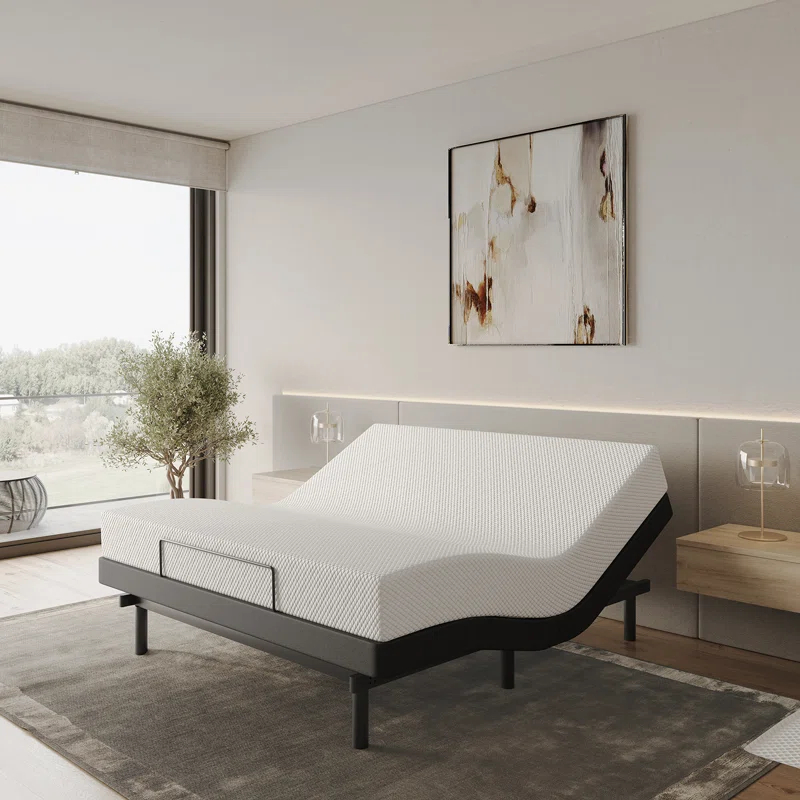 Clara Clark Clara Clark Massaging Zero Gravity, Zero Clearance Adjustable Bed with Wireless Remote, USB Ports & LED Lights