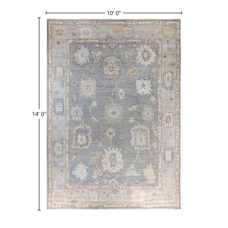 Solo Rugs One-of-a-Kind Rectangle 10' X 14' Wool Area Rug Light Gray/Light Blue/Beige/Ivory