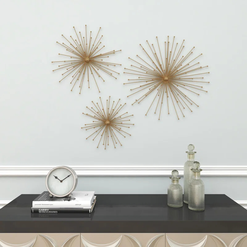 George Oliver Metal 3D Starburst Gold Wall Decor Set