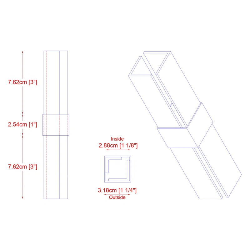 Blantex Inc. Blantex 1.25" Square Bunk Adaptor Set for MIL125SQ Beds (Set of 4)