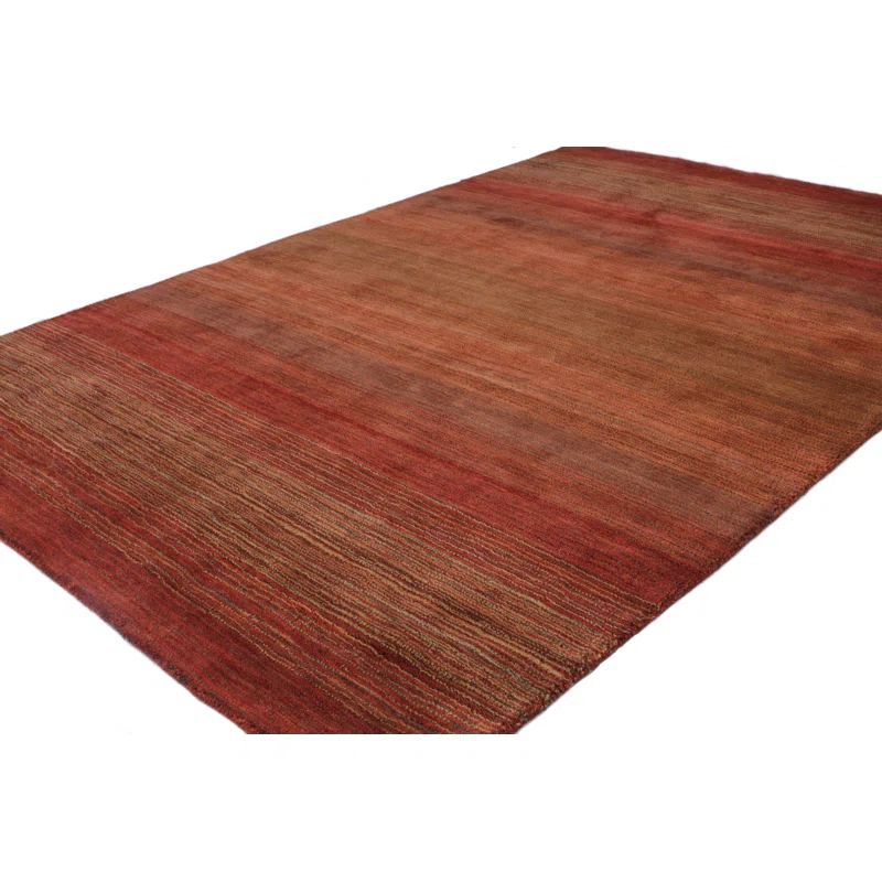 Darya Home Waldo Collection Contemporary Solid Area Rug Rust