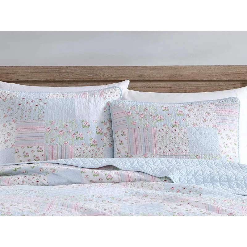 Chezmoi Collection Holly Cotton Patchwork Quilt Set