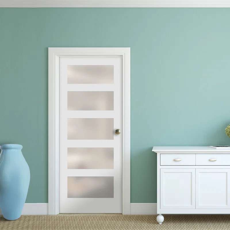 Stile Doors 80'' Solid + Manufactured Wood Glass Prehung Door