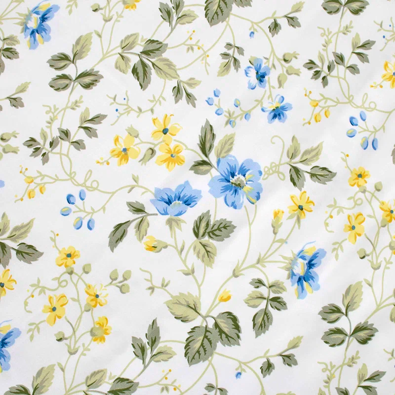 Laura Ashley Meadow Floral Cotton Blue Duvet Cover Set