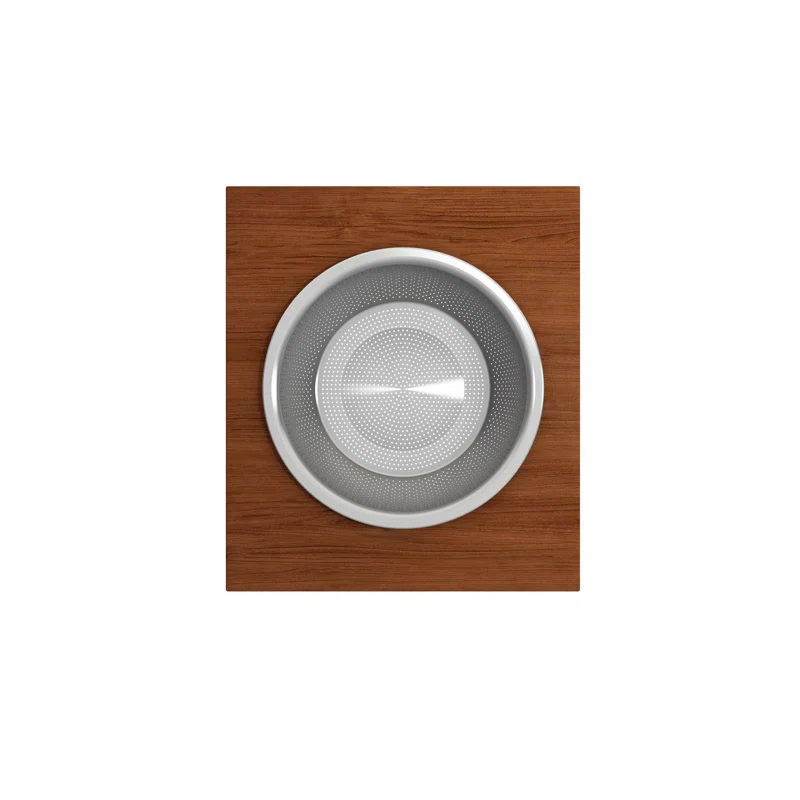 BOCCHI Wood Board With Large Round Stainless Steel Mixing Bowl And Colander F/1344, 1348, 1360, 1362, 1504, 1505, 1506 (Short Side Only), 1627, 1628