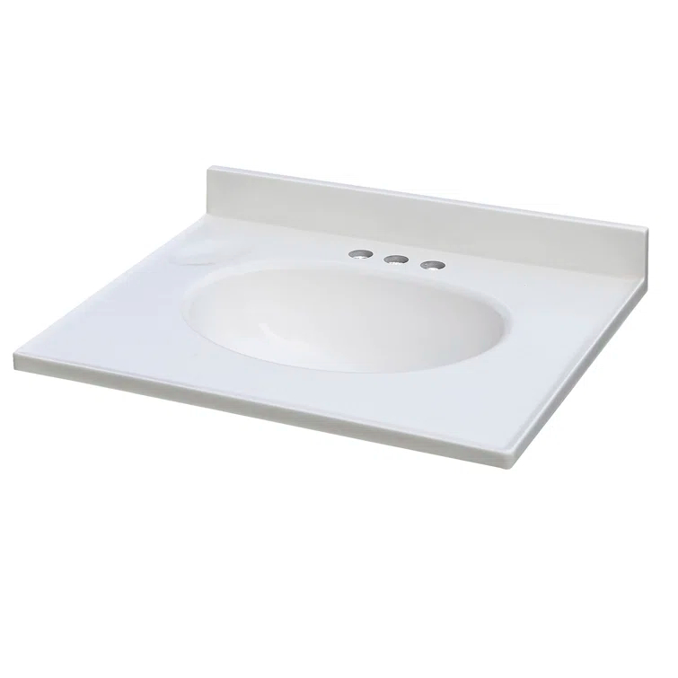 Penncrafter 25" White Single Bathroom Vanity Sink Top