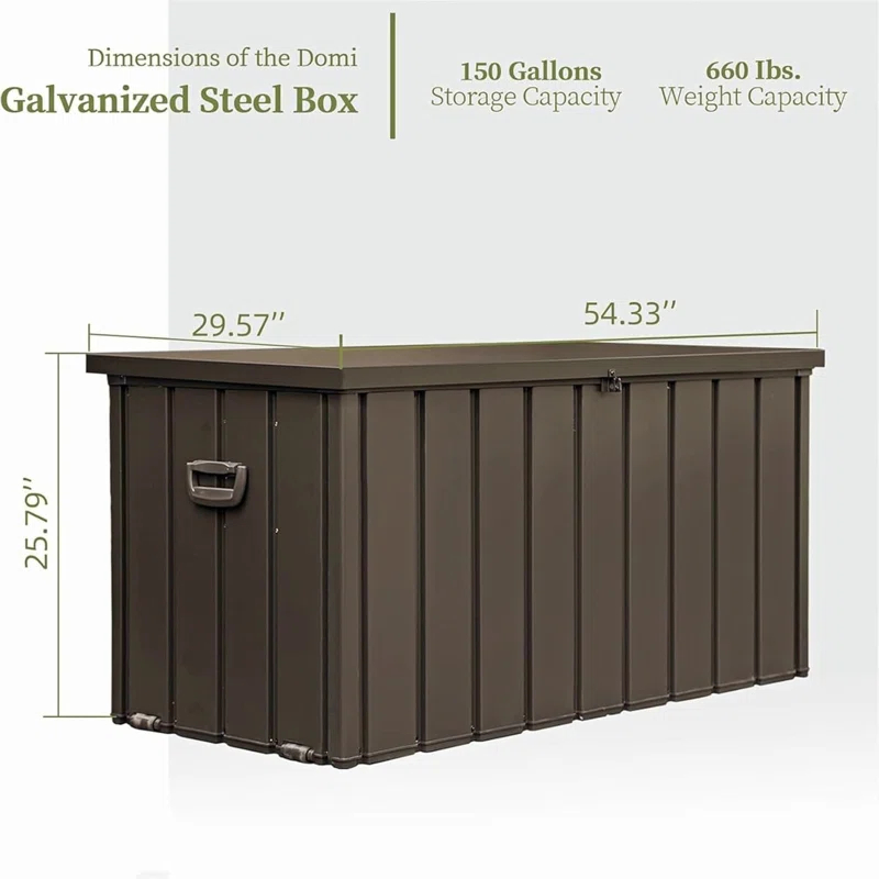 Hivost 150 Gallon Storage Deck Box With Lockable Lids