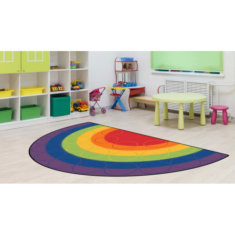 Carpets for Kids Rainbow Rows Seating Premium Tufted Multi Color Area Rug