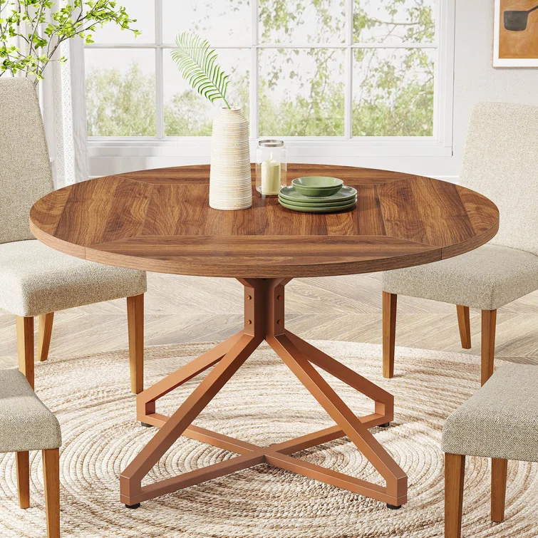 Millwood Pines 47 Inch Round Dining Table For 4-6 People