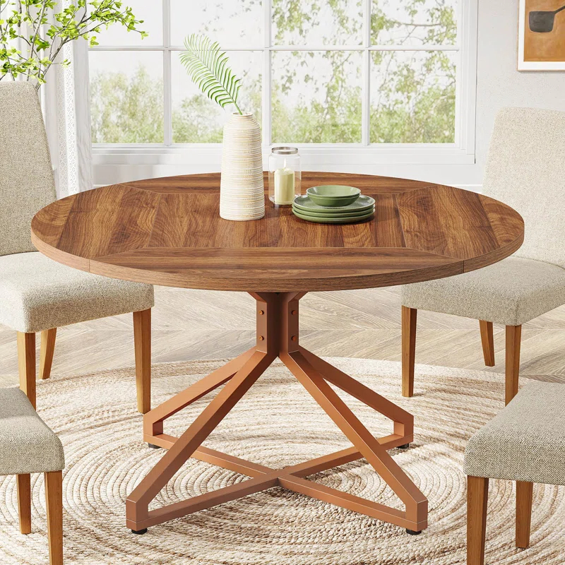 Millwood Pines 47 Inch Round Dining Table For 4-6 People