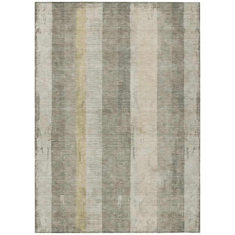 Machine Washable Indoor/Outdoor Cinead ACN1689 Taupe Rug