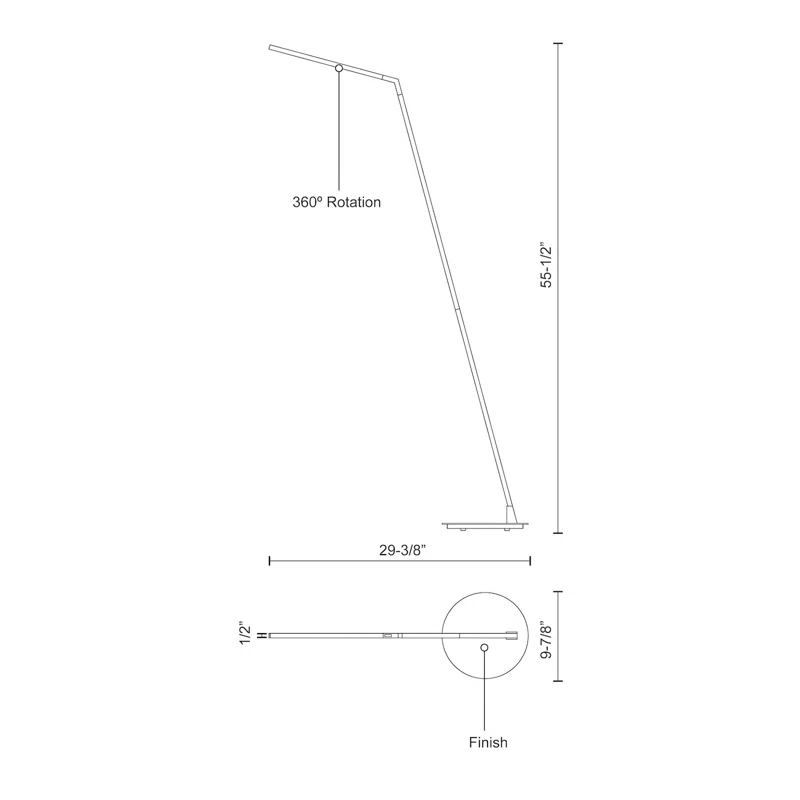 Kuzco Lighting Miter 55.5'' LED Swing Arm Floor Lamp